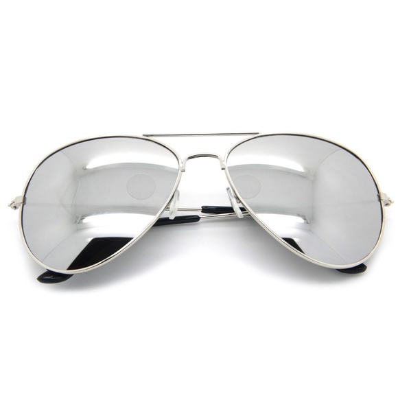 Women Retro Aviator Sunglasses Silver Lens Shades - Picture 2 of 4